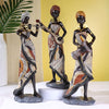Afrikaanse Vrouwelijke Musicus Handgemaakte Sculptuur