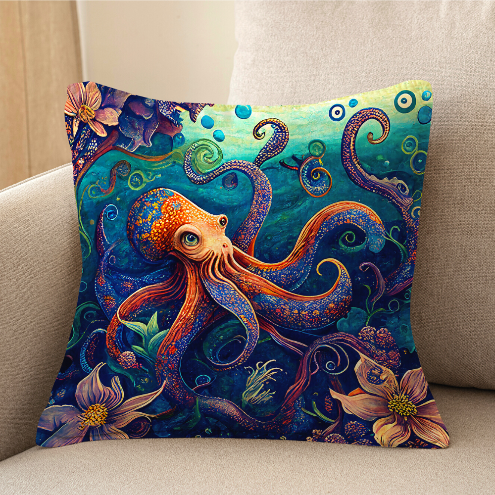 Gebloemde Octopus Kussenhoezen