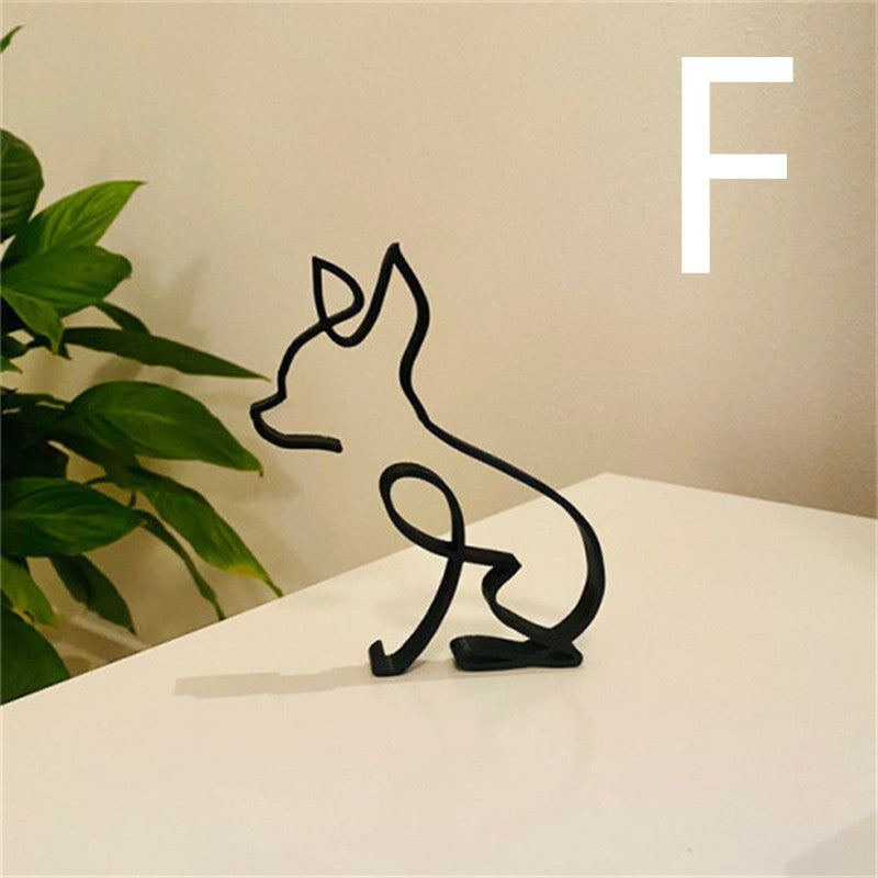 Hond Abstract Metalen Sculptuur Handgemaakt Decoratie