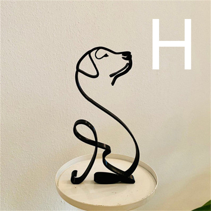 Hond Abstract Metalen Sculptuur Handgemaakt Decoratie