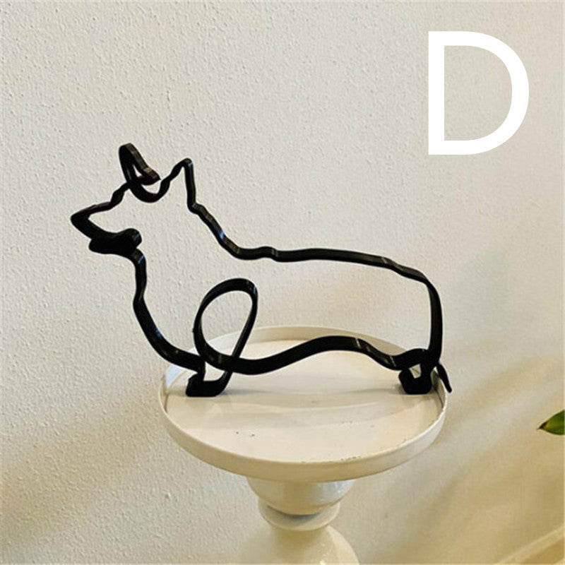 Hond Abstract Metalen Sculptuur Handgemaakt Decoratie