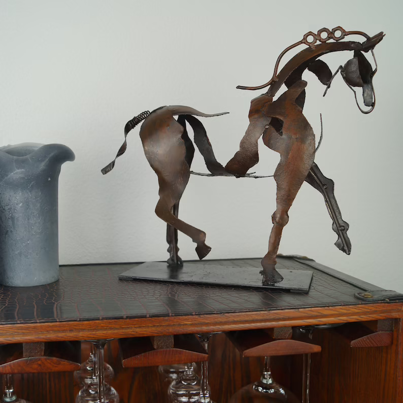 Handgemaakt Metalen Paard Sculptuur - Uitverkoop
